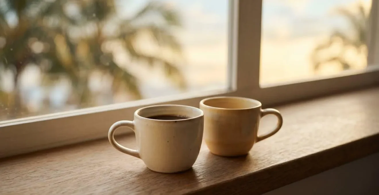 Couple experiencing peaceful honeymoon acclimatization during buffer day recovery period