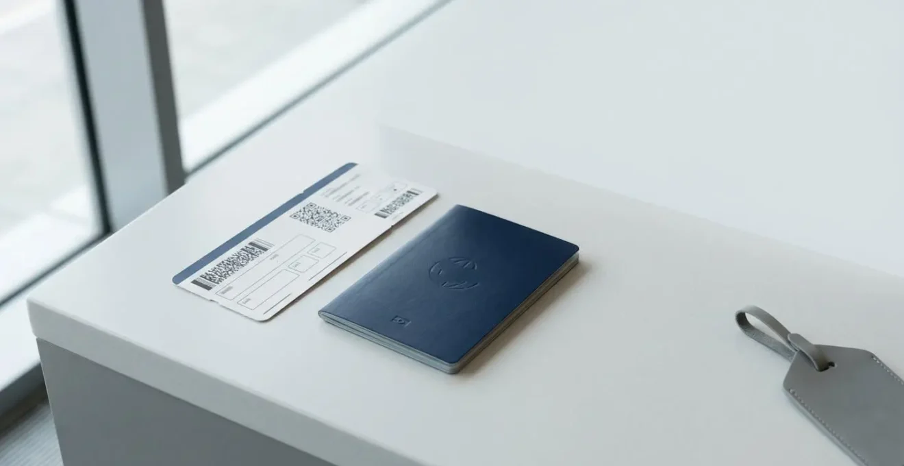 A passport and a boarding pass laid out to emphasize the importance of the names matching exactly for travel.