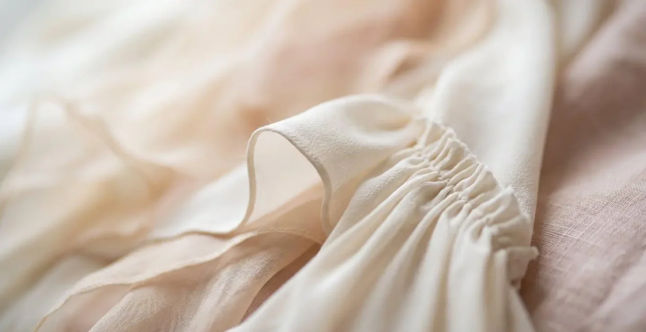 Close-up of elegant fabric draping and textile details transforming tent interior atmosphere